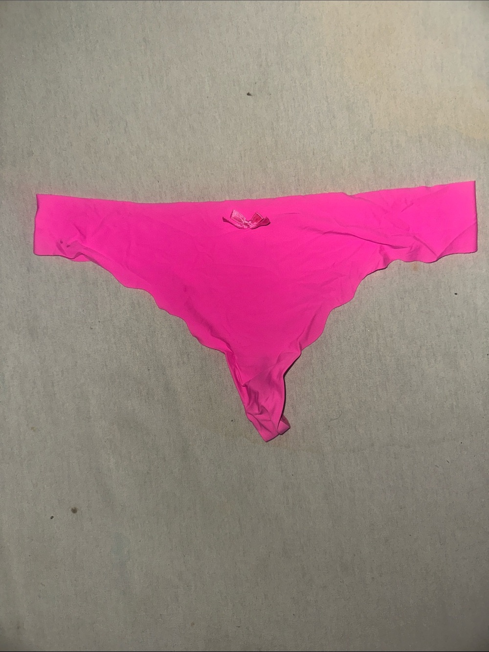 Womens Size XL Seamless Neon Pink Thong Panty - Intimates